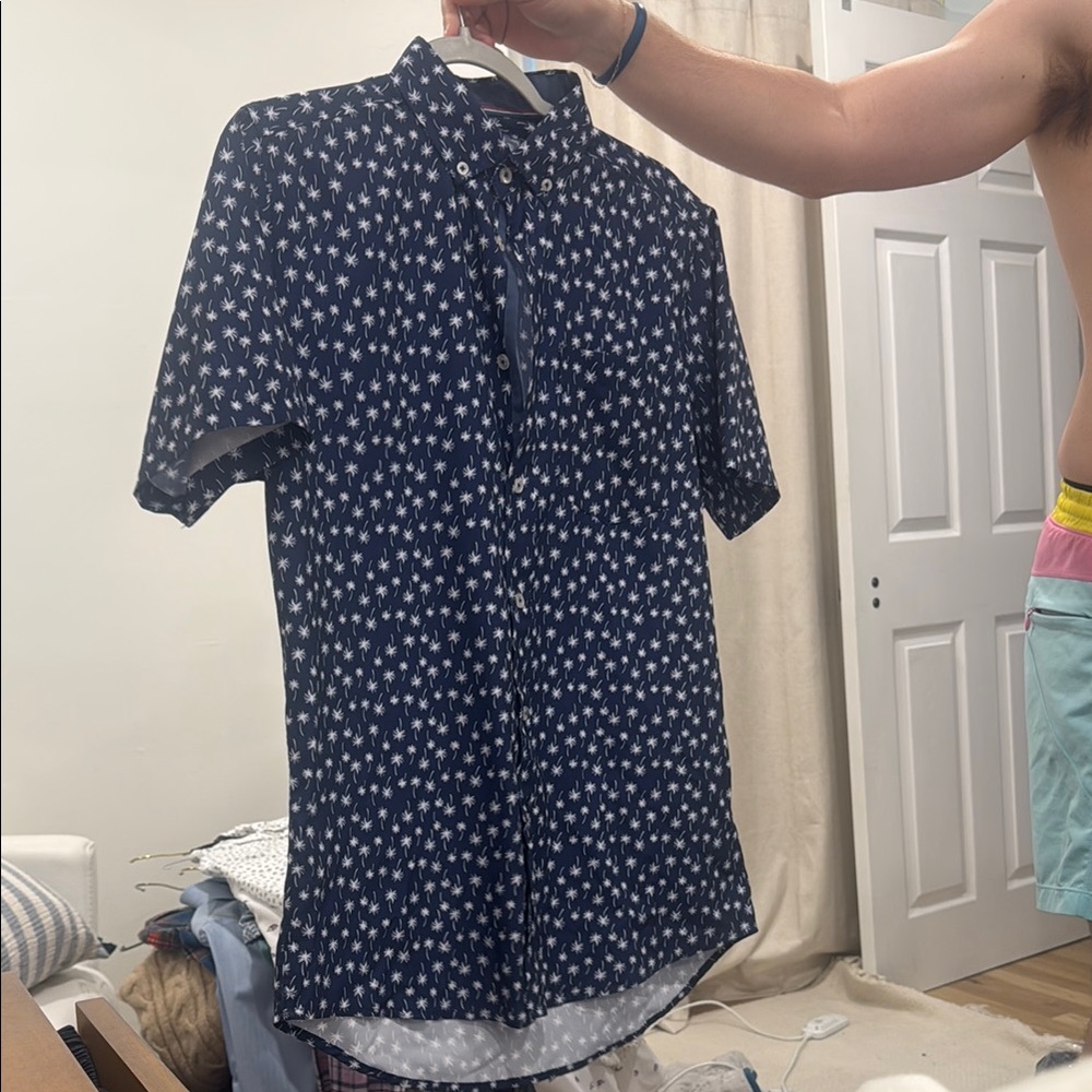 Heritage Blue and White Casual Button Down Shirt